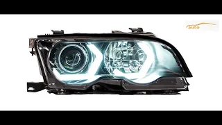 BMW E46 BI-LED lens assembly + Iconic rings