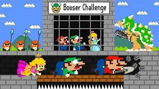 Mario Luigi and Peach Prison escape Bowser Jail rescue Tiny Mario in Maze Mayhem  Game Ani part