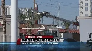 Worker recovering after fall from crane