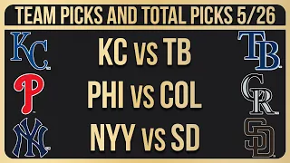 MLB Picks and Predictions Today 5/26/24 | MLB Picks Today 5/26/2024