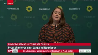 LIVE: Pressekonferenz der designierten Grünen-Chefs Lang und Nouripour