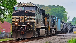 NS 7503 Leads CSX B797, Meets M524, and a Horn Salute from X212 - 04-18-24