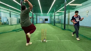 Leg spin bowling in the nets - POV Gopro cricket in New York