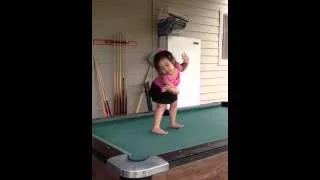 Vivian dance on the pool table