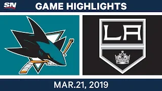 NHL Game Highlights | Sharks vs. Kings - March 21, 2019