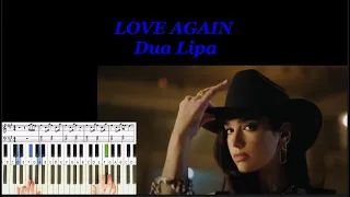 How To Play - LOVE AGAIN - Dua Lipa - Easy Piano Tutorial + Sheet