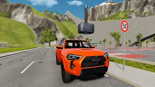 Cars Vs Thor's Hammer - BeamNG.Drive