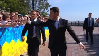 Ukraine's Zelensky arrives at parliament for inauguration