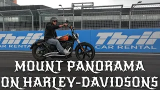 Bathurst Bike show 2024 on Harley-Davidsons finishing with a hot lap of Mount Panorama.