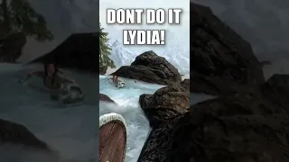 Skyrim VR: Lydia vs Waterfall???? #shorts