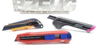 Knipex Cutix, KAI and Garant Utility Knives compared and reviewed with upgraded Japanese blades.