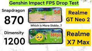 Realme X7 Max vs GT Neo 2 Genshin Impact FPS Drop Test CPU & GPU Performance Comparison🤯😱🤔💪