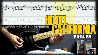 Hotel California | Guitar Cover Tab | Harmonizer Solo Lesson | Backing Track w/ Vocals 🎸 EAGLES