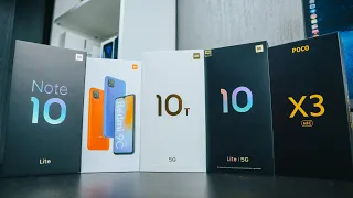 Распаковал кучу смартфонов Xiaomi (Poco X3, Mi 10T 5G, Redmi 9C, Mi 10 Lite, Mi Note10 Lite)