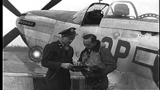 Pilot and Intelligence Officer of the USAAF 334th Fighter Squadron at Debden Airf...HD Stock Footage