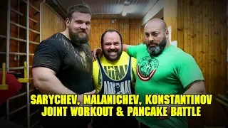 (Eng voice over) Sarychev, Malanichev, Konstantinov. Joint Workout & Pancake Battle