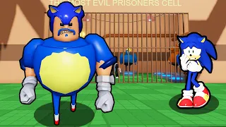 SONIC VS SCARY SONIC BARRY'S PRISON RUN IN ROBLOX