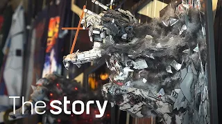 [ENG CC] The world's first! A wall-mounted Gundam? It seems to break the wall and come out