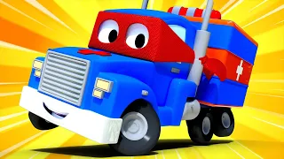 Camionul ambulanta - Super Camionul Carl în Orasul Masinilor 🚚 ⍟ Desene pentru copii