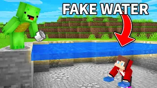 JJ Use FAKE WATER To Prank Mikey in Minecraft (Maizen)