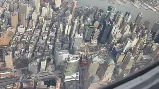 Flying over New York City and Ground Zero on Approach to Laguardia