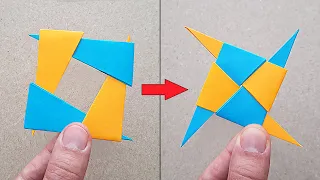 DIY - HOW TO MAKE A NINJA STAR FROM A4 PAPER - ( Transforming Ninja Star )