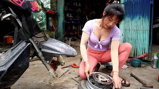 Genius girl repairs, replaces Sirius motorbike and electric motorbike parts | Mechanical Girl.