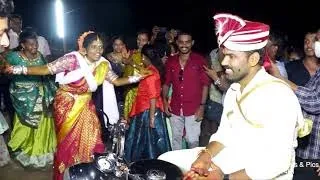 swetha(bride)wedding moment | bullet bandi | folk song | dance