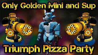 Only Golden Minigunner and Support Solo Triumph Pizza Party Roblox Tower Defense Simulator