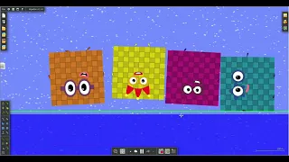 Numberblocks 0 to 1000000 the Floor is Water in Algodoo 6 (No Sound)