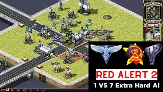 Red Alert 2 Yuri's Revenge I 1 Yuri vs 7 France (Extra Hard AI)