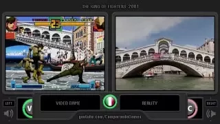 The King of Fighters 2001 vs Reality (Italy Stage) Side by Side Comparison