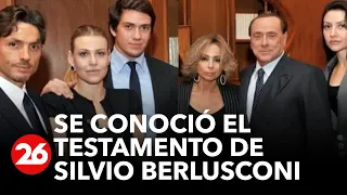 Se conoció el testamento de Silvio Berlusconi: dinero, propiedades y acciones