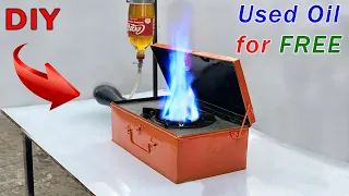 #3 No Welding, Easy | CEMENT Stove Used Oil  new version 4.0 super easy | DIY Used Oil Stove Burner