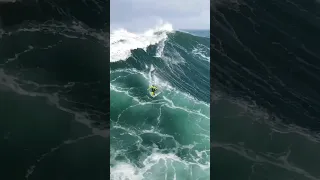 Drone view from a big wave