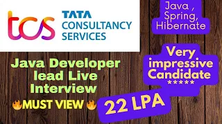 TCS java developer lead interview questions and answers Live 🔥SELECTED 🔥