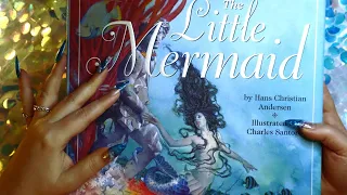 ASMR Book Page Turning & Tracing & Tapping 📘The Little Mermaid ✨ Inaudible Reading & Whispering