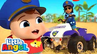 Baby John's Police Car Beach Rescue! | Best Cars & Truck Videos for Kids