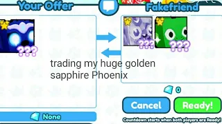 trading my huge golden sapphire Phoenix in pet simulator x part 1