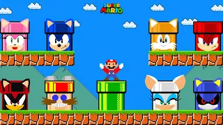 Mario DON’T FALL into The WRONG Pipe All Sonic the Hedgehog Character!