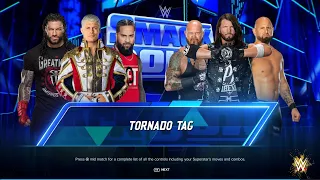 Cody Rhodes, Roman Reigns & Jimmy Uso Vs The O.C - Tornado Tag Match | WWE 2k24