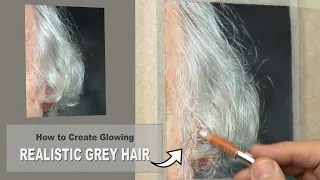 Pastel Portrait Tips ~ How to Draw / Paint Realistic Grey Hair... the Easy Way. ~ Pastel Pencils