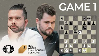FIDE World Chess Championship Game 1 | Carlsen vs Nepo