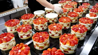 크리스마스에 매출 2억 나온다는 빵집!? 대구에서 딸기케이크로 최정상 찍은 제과점 Overwhelming strawberry cake mass production process