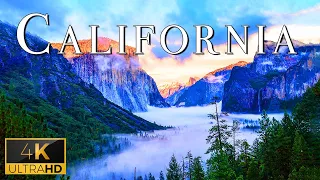 FLYING OVER CALIFORNIA (4K UHD) - Soft Music & Wonderful Natural Film For Relaxation, Lounge Music