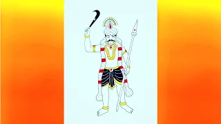 how to draw Sangili karuppu sami |  karuppanna sami | god drawing | ayyanar | hindu god drawing |