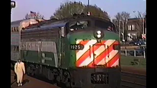 Metra E9s. 1989-1992. Morning and afternoon rush hours. Downers Grove, Westmont, Hinsdale.