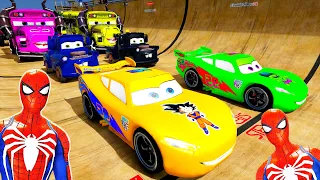 HOMEM ARANHA com McQueen Carros e HERÓIS! Desafio Spiderman SUPERHERO Mack Truck Disney Cars 3 - GTA