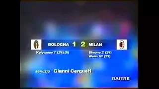 1996-97 (3a - 22-09-1996) Bologna-Milan 1-2 [Simone,Kolyvanov(R),Weah] Servizio D.S.Rai3