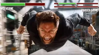 Wolverine vs. Yakuza WITH HEALTHBARS | Train Fight | HD | Wolverine